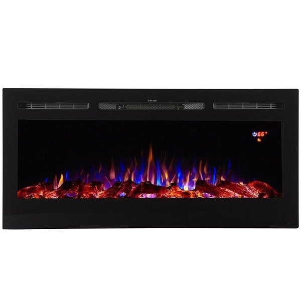 Regal Flame Regal Flame LW2040 40 in. Essex Built-in Ventless Recessed Wall Mounted Electric Fireplace; Pebble Crystal Log - 39.4 x 6.1 x 17.7 in. LW2040